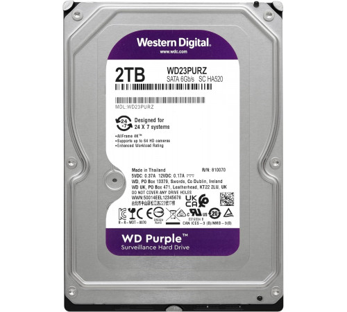 Western Digital Purple Surveillance 2TB 3.5" SATA HDD