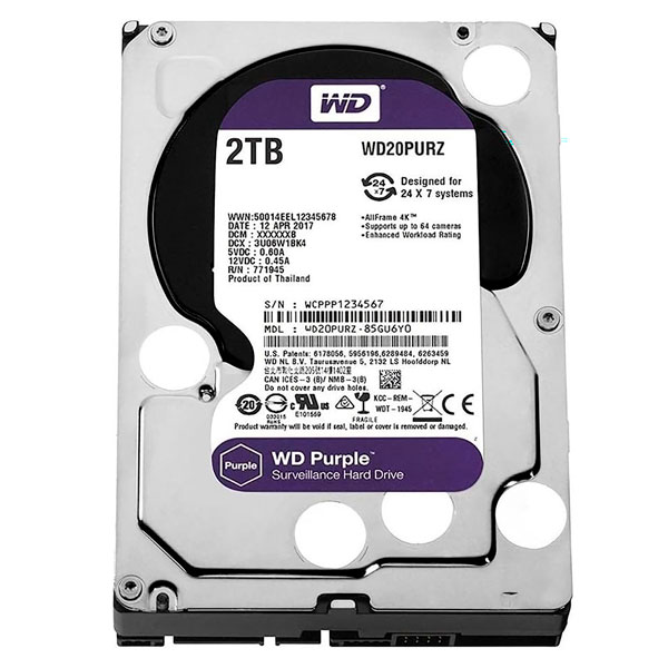 WD Purple 2 TB 3.5" Hard Drive
