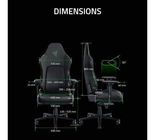 Gaming kreslo Razer Iskur - XL - Gaming Chair With Built In Lumbar Support
