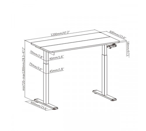 2E Computer Table CE120B-MOTORIZED