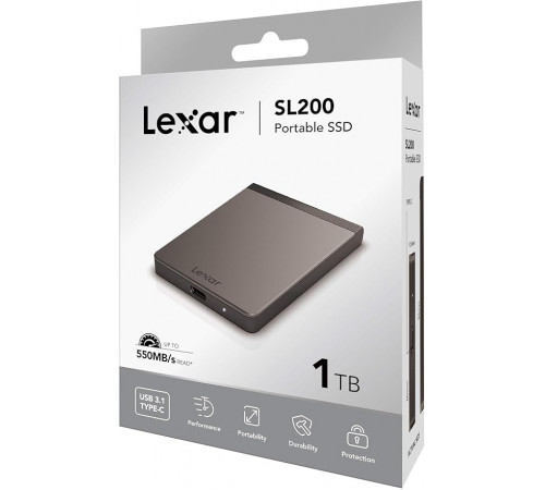 Lexar SL200 1TB Portable USB 3.1 Type C SSD