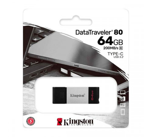 Kingston DataTraveler 80 64GB USB-C Flash Drive DT80/64GB
